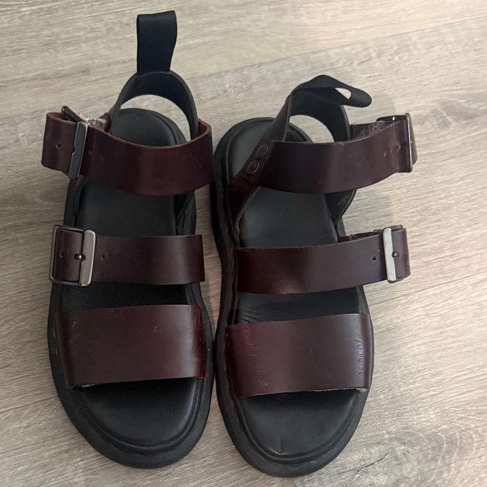 Women's Dr Marten Brown Leather Sandals